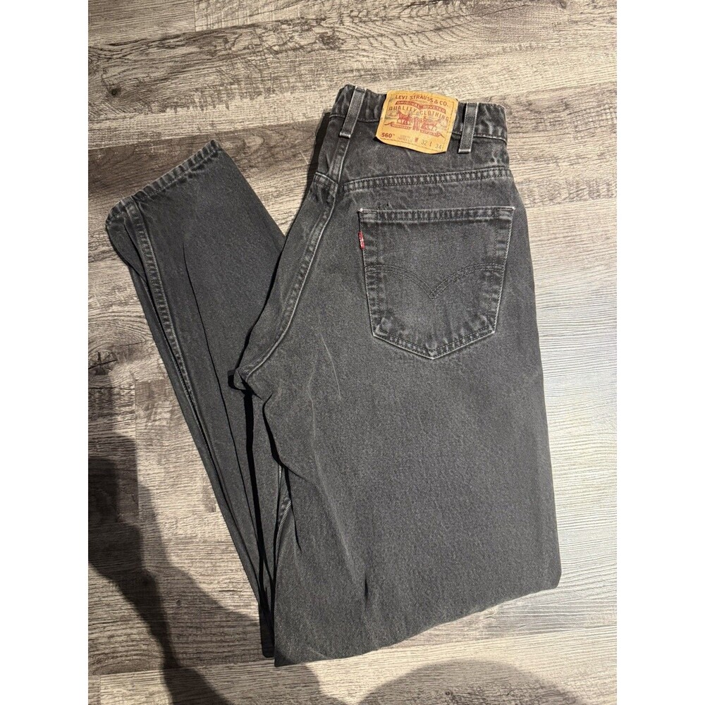 Vintage Levis 560 Jeans Mens 36x31 Black Denim Baggy Relaxed Loose 90s Tapered